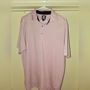 FJ Golf Shirt, pink. Black dots / Medium